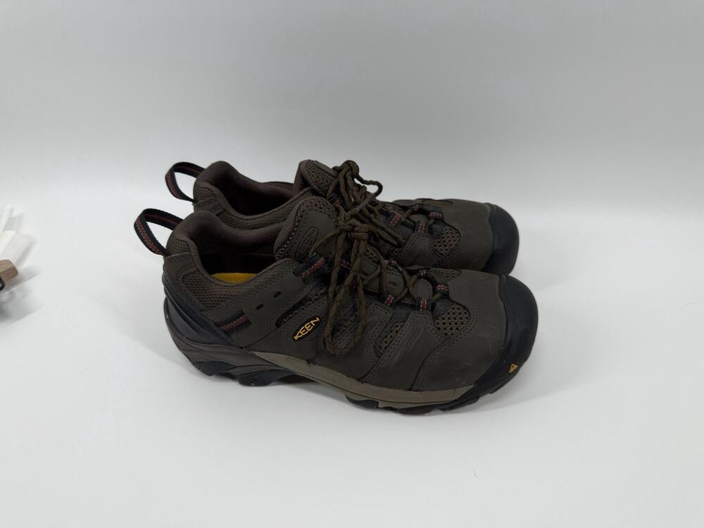 Keen Men's Low Lansing Steel Toe Waterproof Trail Hiking Shoes Brown Size 9D